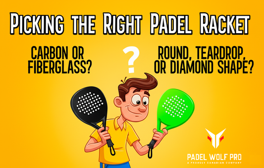 A Picture Showing a person picking between Padel Rackets- This is for a guide on buying padel rackets, written by Padel Wolf Pro, A Canadian Padel Racket Company