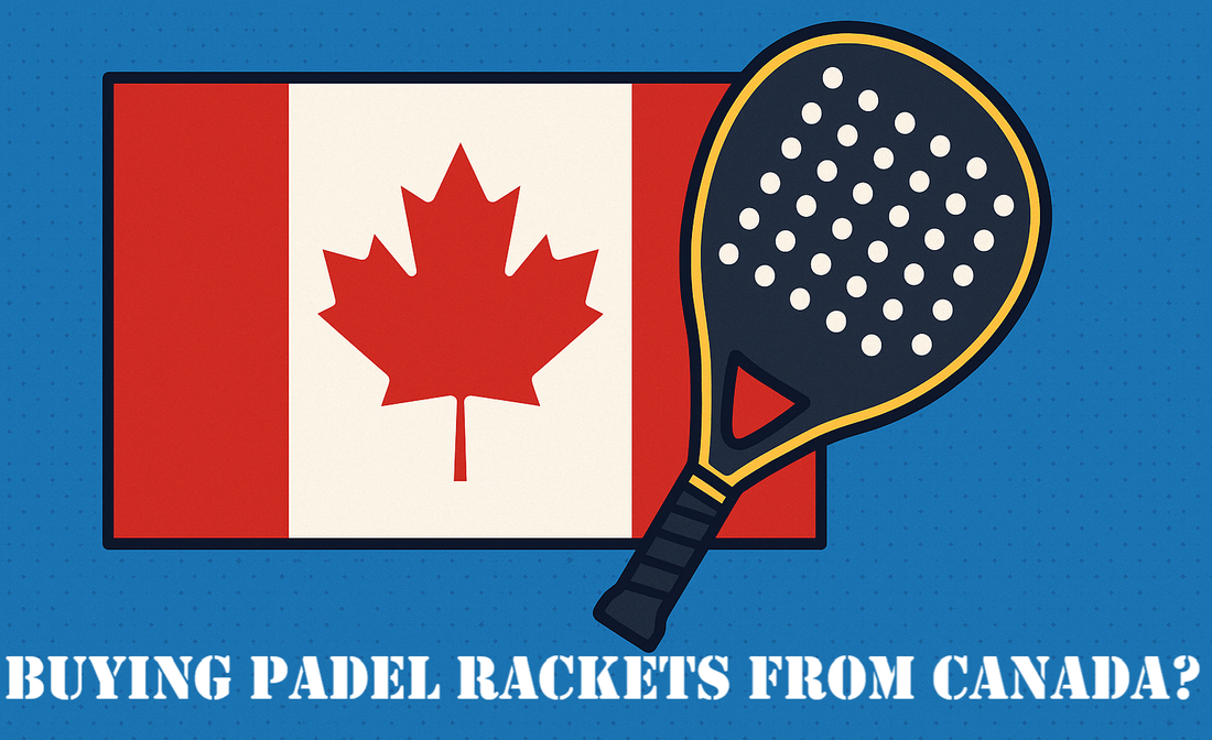 A picture of a Canada Flag with a Padel Racket for a Canada Padel Racket Store