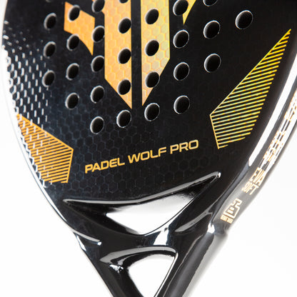 A close up view of a padel racket in Canada from Padel Wolf pro